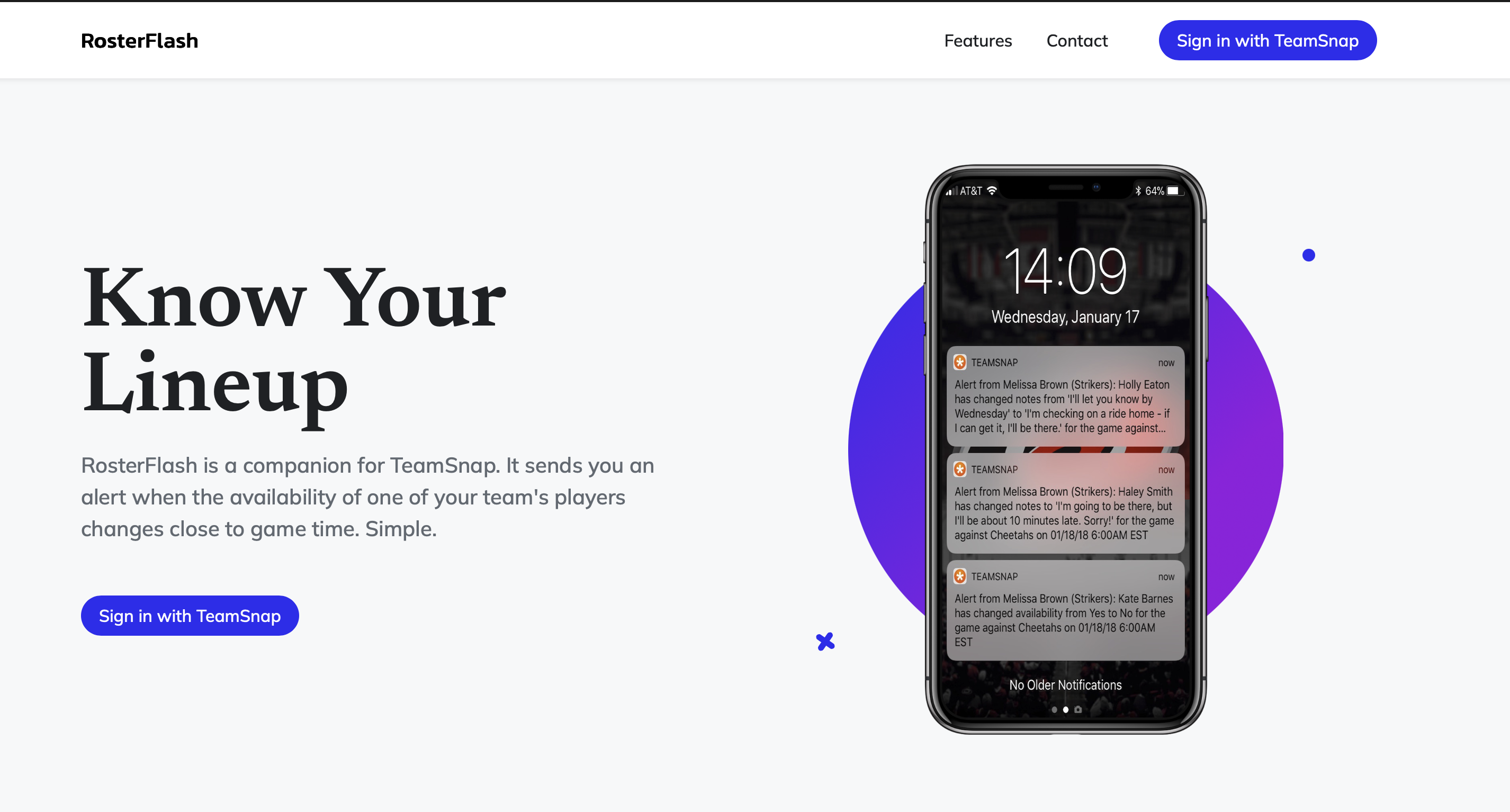 RosterFlash web application